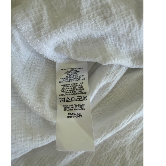 LOFT White Smocked Square Neck Puff Sleeve Textured Blouse Size XXL - Picture 12 of 12